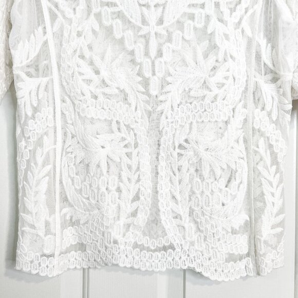 Laundry by Shelli Segal White Mesh Blouse - Picture 2 of 5